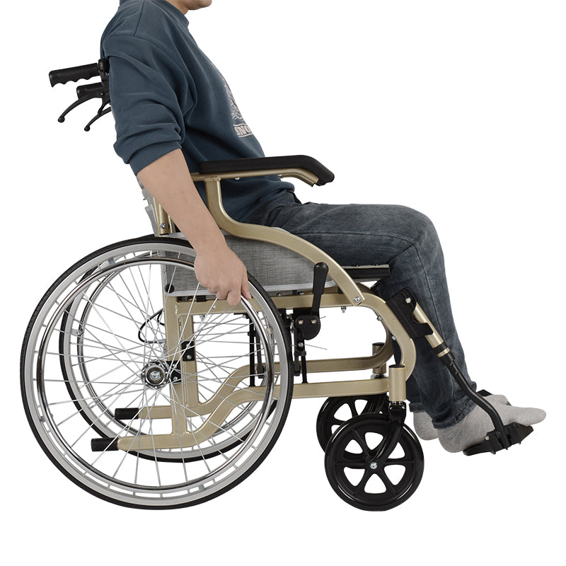 鋁合金可摺疊手推輪椅